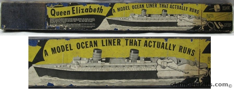 Scientific RMS Queen Elizabeth Ocean Liner - 24 inch Long Wooden Kit for Operation in Water plastic model kit